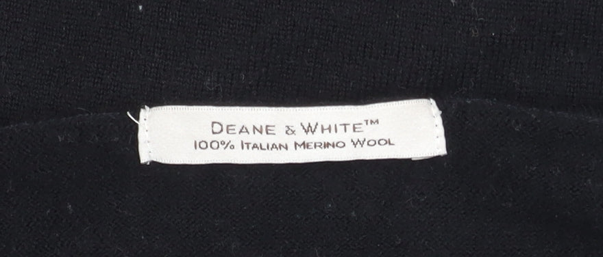 Deane & White Women's Black V-Neck Wool Jumper S