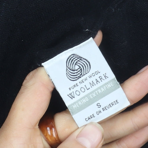 Deane & White Women's Black V-Neck Wool Jumper S