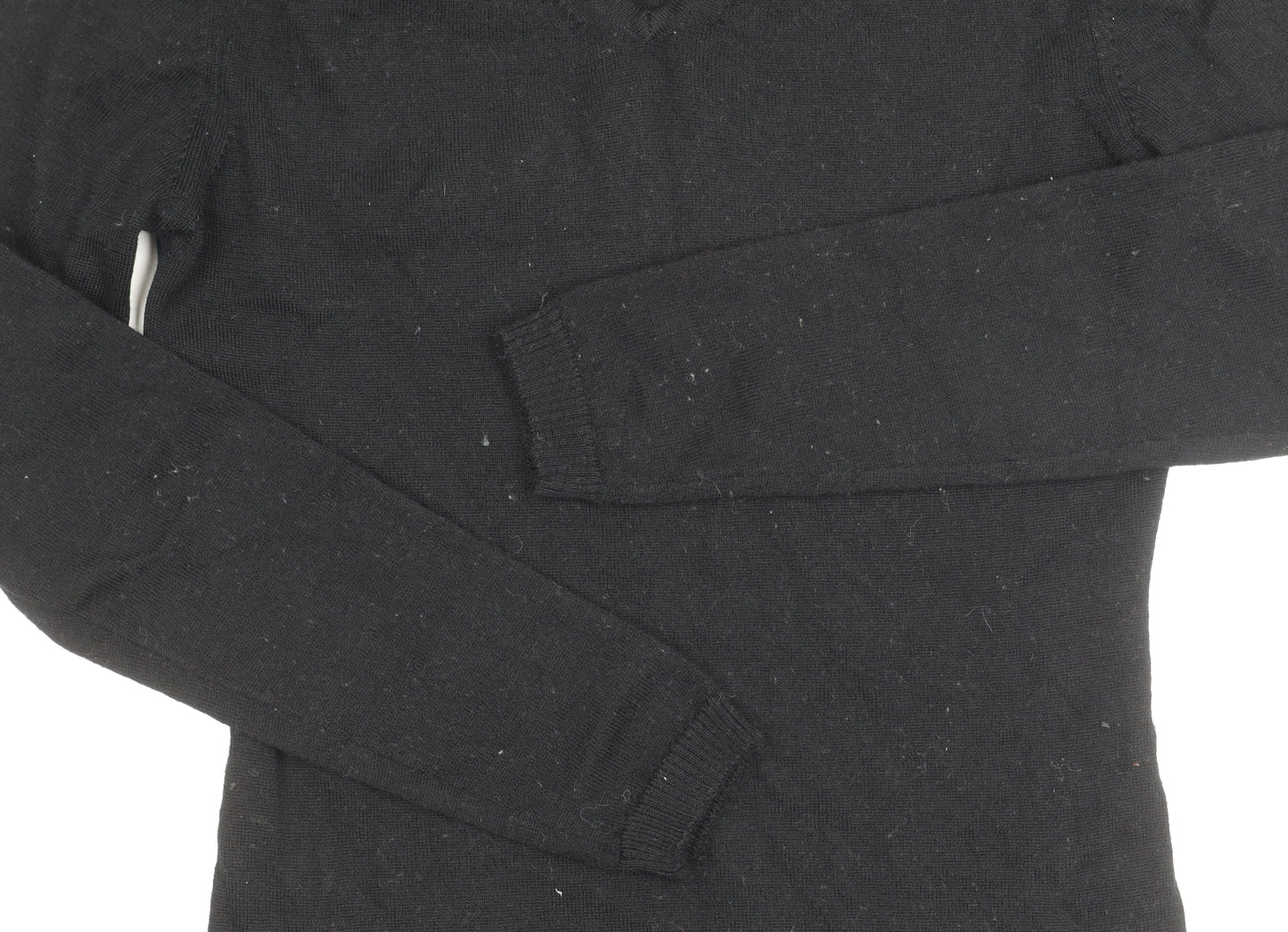 Deane & White Women's Black V-Neck Wool Jumper S