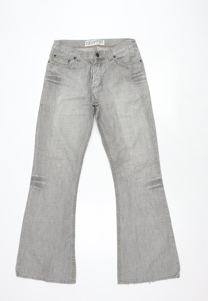 Minder Women's Grey Straight Jeans Size 10, Classic Style