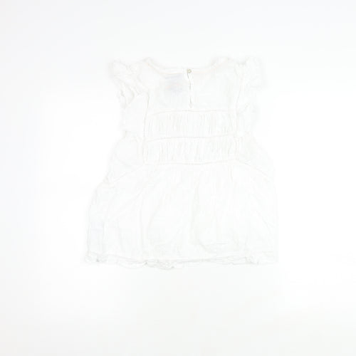 BURGS Women's White Sleeveless Cotton Top - Size 12