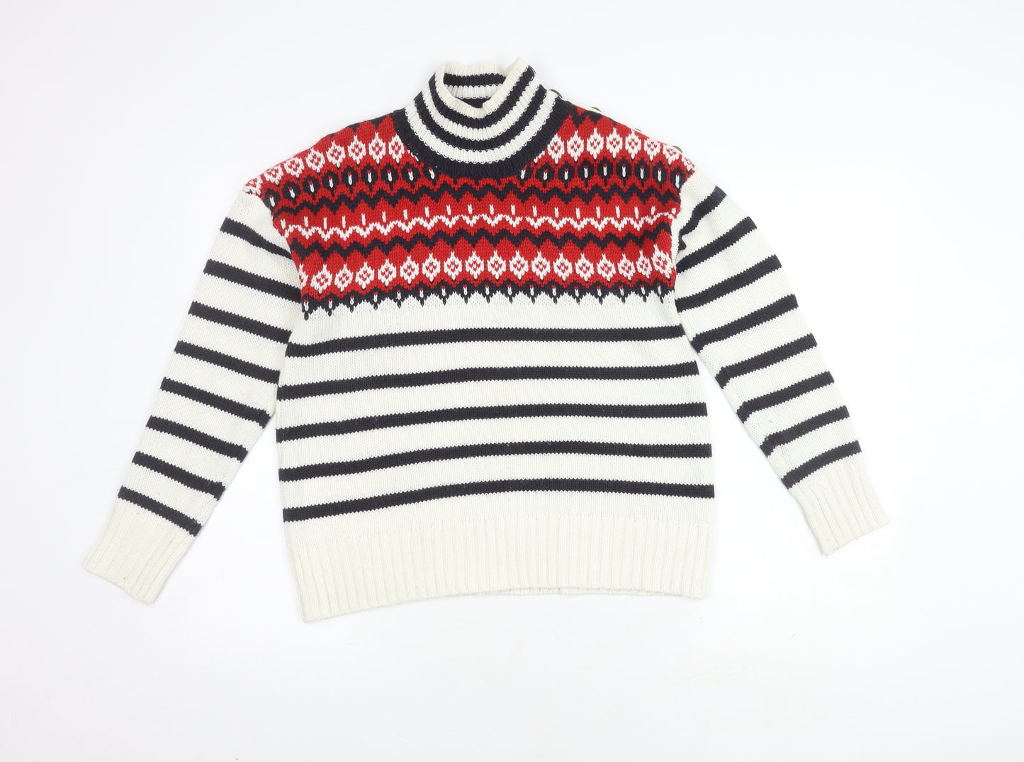 Marks & Spencer Women's Multicoloured Fair Isle Pullover, Size S