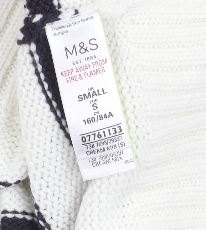 Marks & Spencer Women's Multicoloured Fair Isle Pullover, Size S