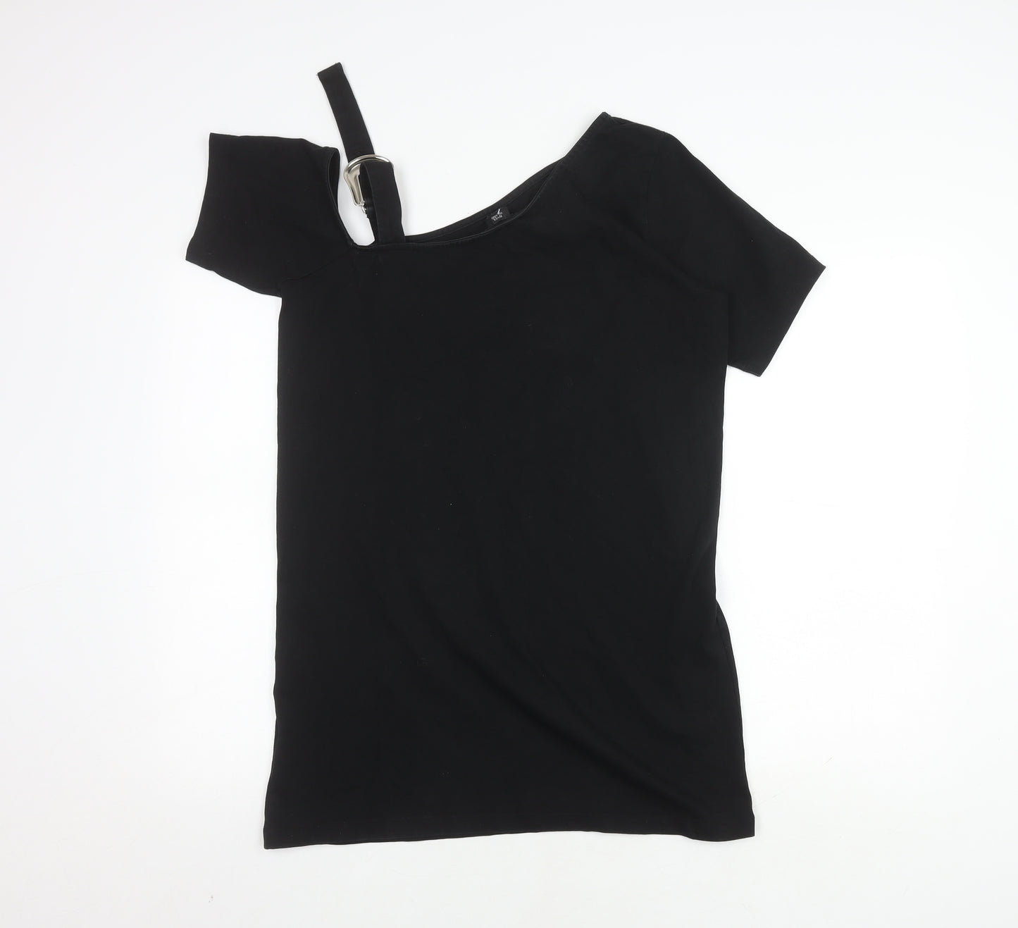 River Island Women's Black Cold Shoulder T-Shirt Size 10