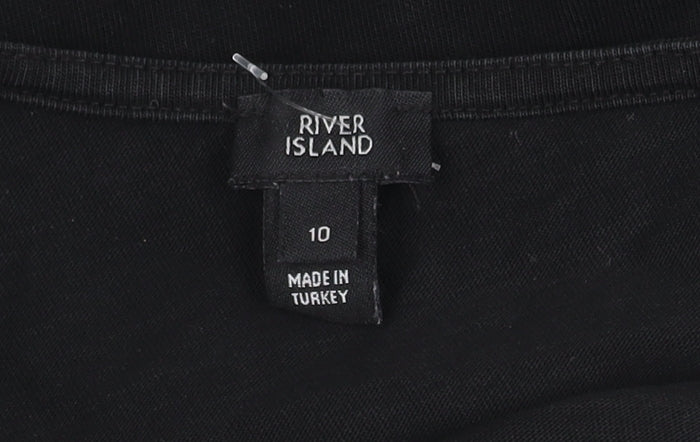 River Island Women's Black Cold Shoulder T-Shirt Size 10