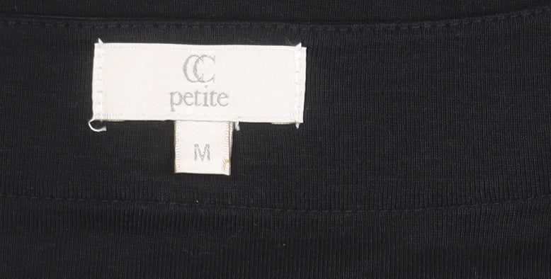CC Women’s Black Petite T-Shirt, Short Sleeve M Size