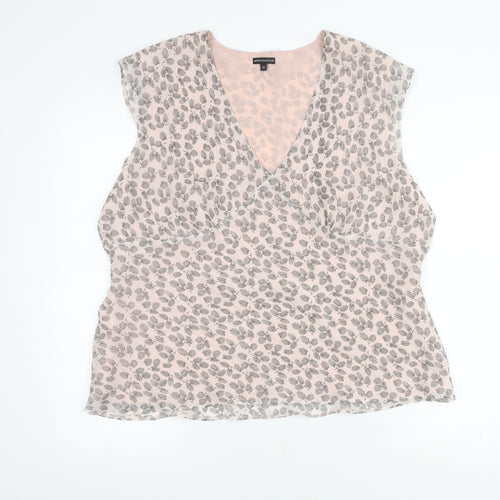 Marks and Spencer Women's Pink Floral V-Neck Camisole Top Size 20