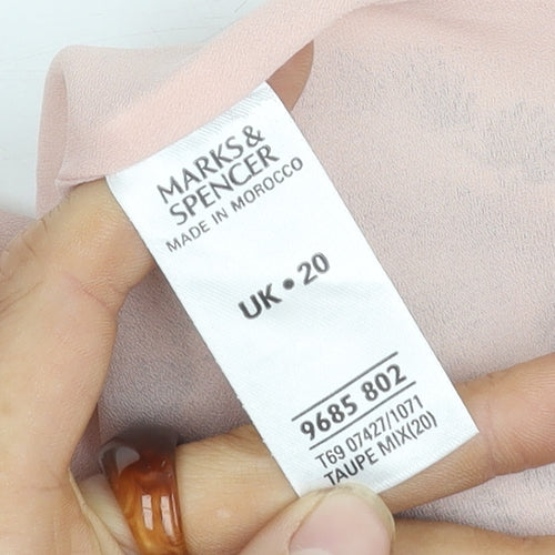 Marks and Spencer Women's Pink Floral V-Neck Camisole Top Size 20