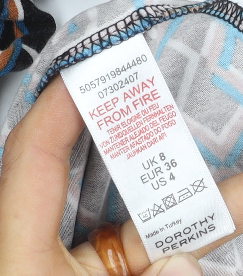 Dorothy Perkins Women's Geometric A-Line Dress Size 8