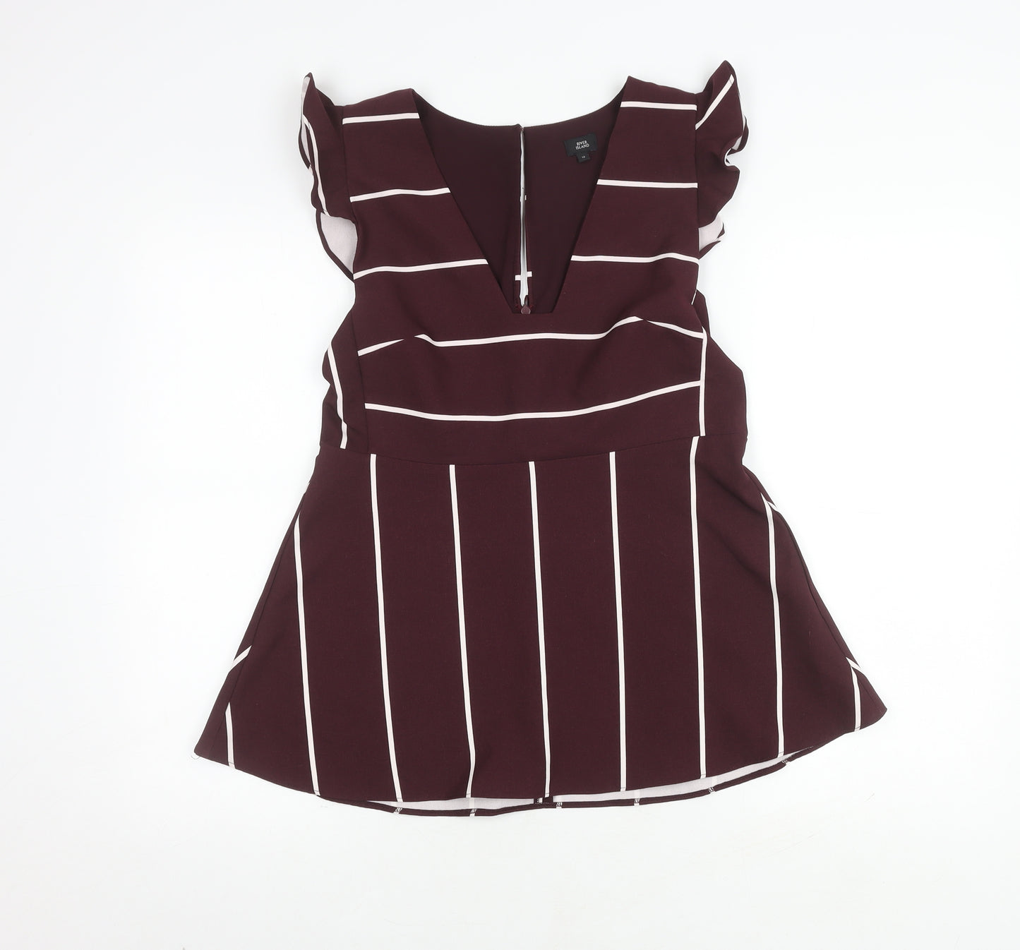 River Island Women's Striped Blouse, Size 12, V-Neck, Casual