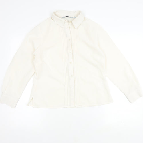 Honor Millburn Women's White Button-Up Shirt Size 10