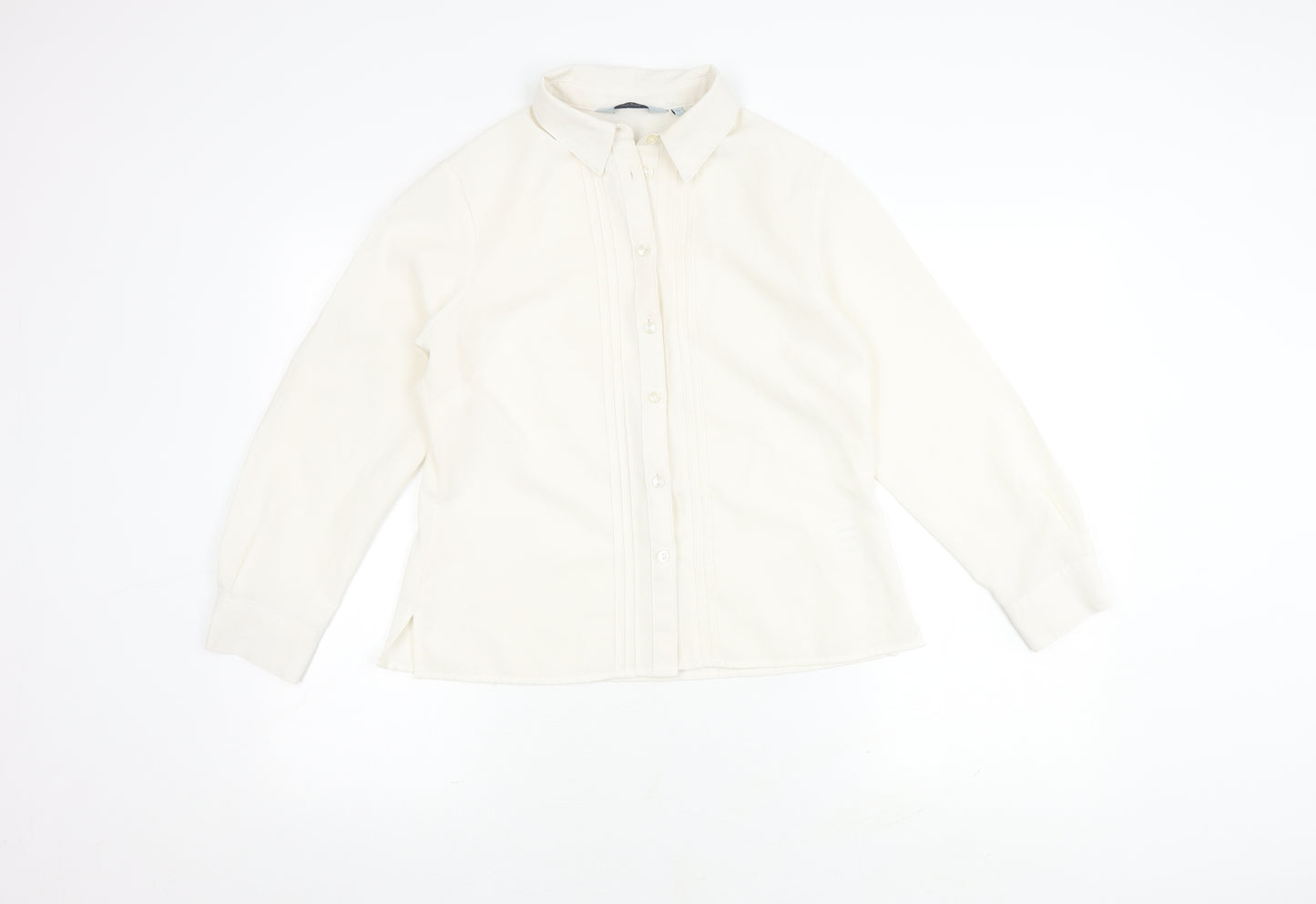 Honor Millburn Women's White Button-Up Shirt Size 10