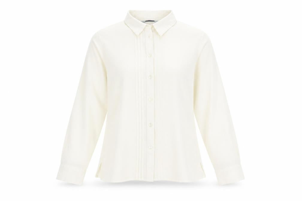Front view of Honor Millburn Women's White Button-Up Shirt, size 10