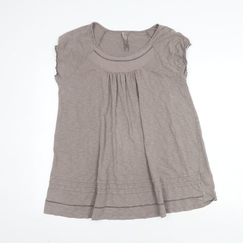 Next Women's Grey Cap Sleeve T-Shirt, L, Cotton Jersey