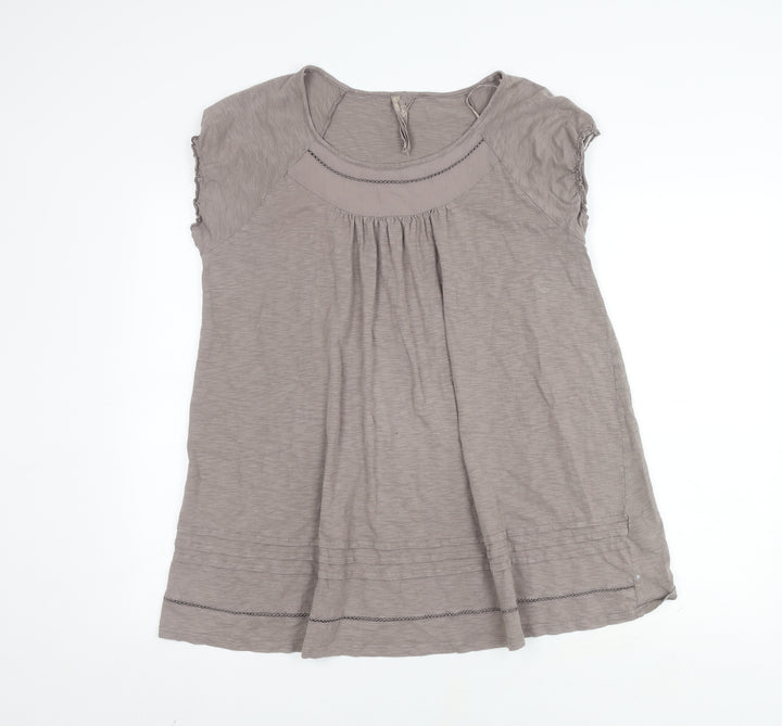 Next Women's Grey Cap Sleeve T-Shirt, L, Cotton Jersey
