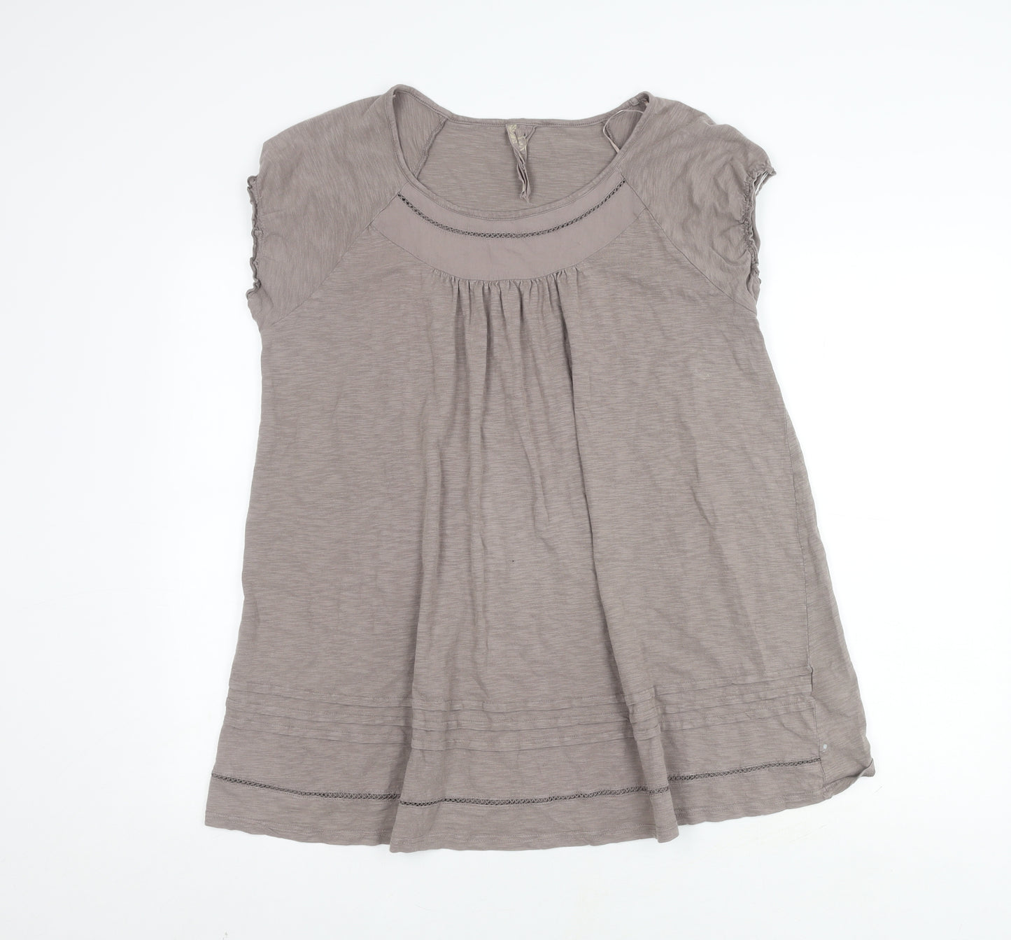 Next Women's Grey Cap Sleeve T-Shirt, L, Cotton Jersey
