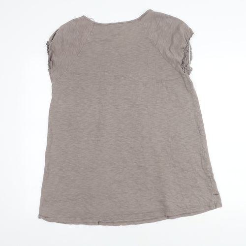 Next Women's Grey Cap Sleeve T-Shirt, L, Cotton Jersey
