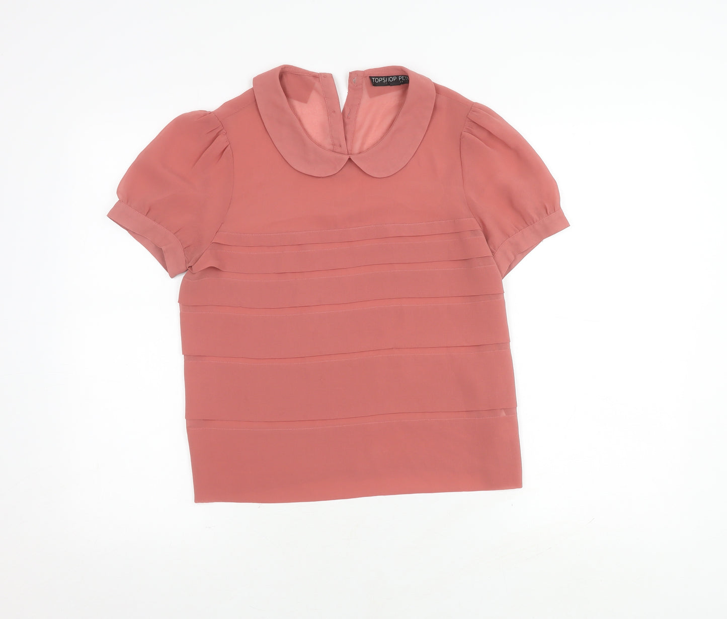 Topshop Women’s Pink Petite Collared Blouse Size 8