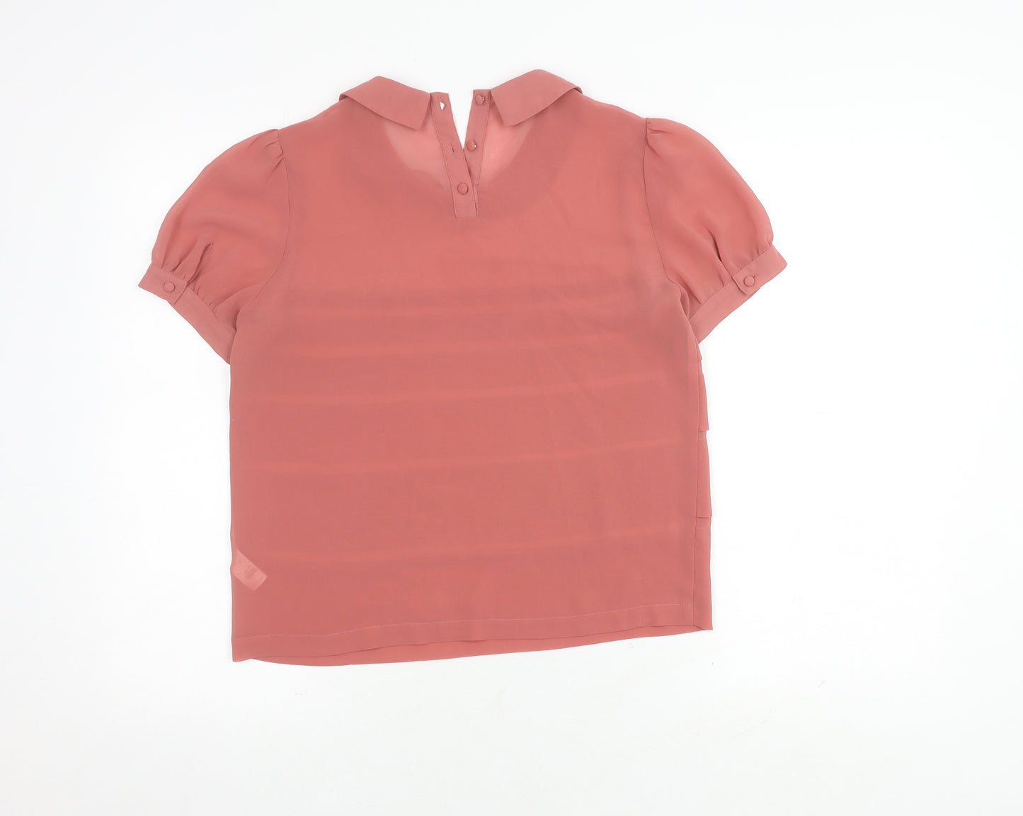 Topshop Women’s Pink Petite Collared Blouse Size 8