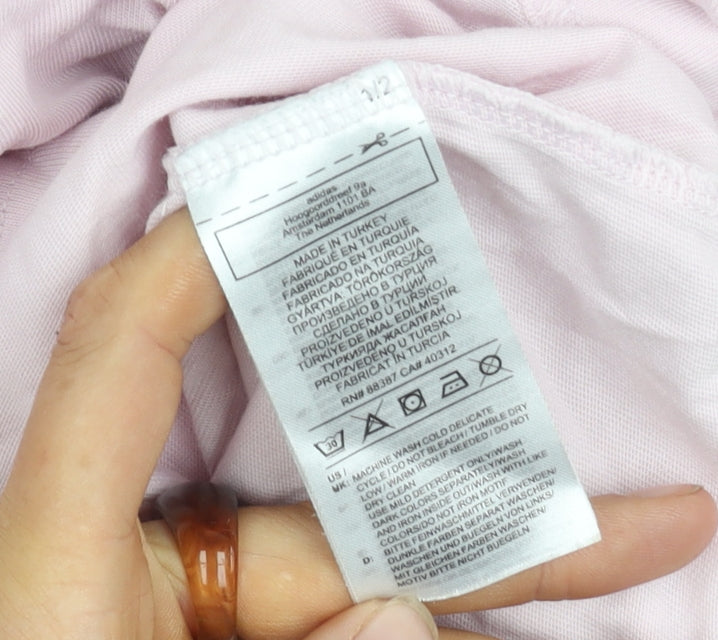 Adidas Women's Pink Ringer T-Shirt Size 14