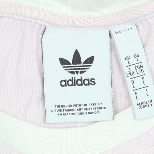 Adidas Women's Pink Ringer T-Shirt Size 14