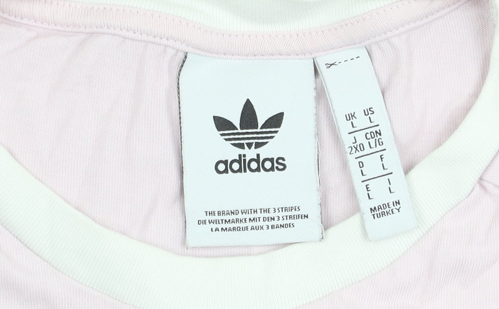 Adidas Women's Pink Ringer T-Shirt Size 14