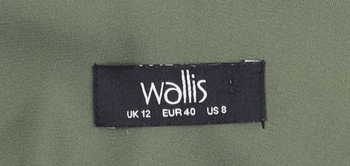 Wallis Women's Green V-Neck Blouse, Size 12, Sleeveless