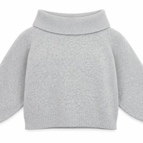 H&M Women’s Grey Cowl Neck Jumper, Size L, Chunky Knit