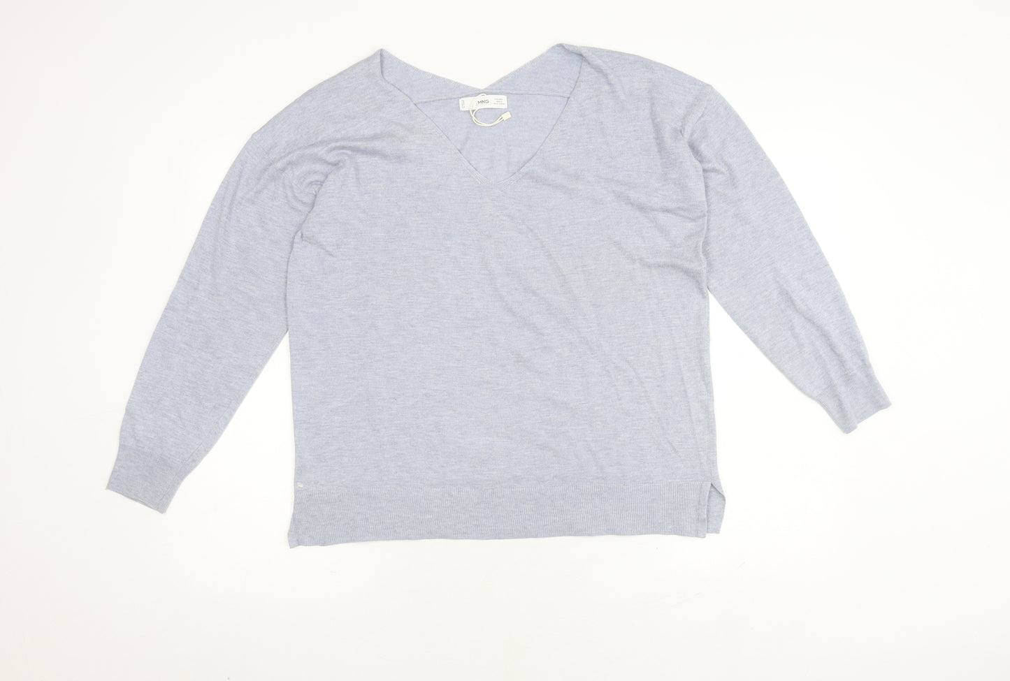 MNG Women’s Grey V-Neck Pullover Jumper Size 12