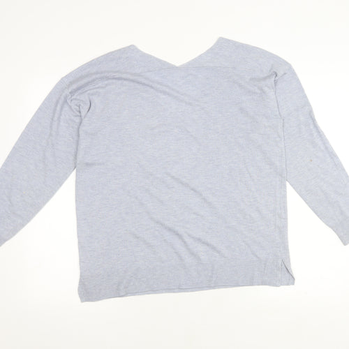 MNG Women’s Grey V-Neck Pullover Jumper Size 12