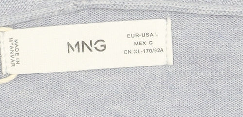 MNG Women’s Grey V-Neck Pullover Jumper Size 12