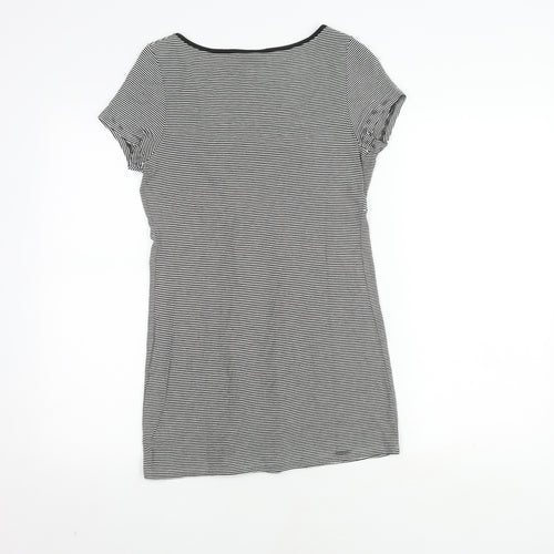 Next Maternity Striped V-Neck Top, Size 8, Black