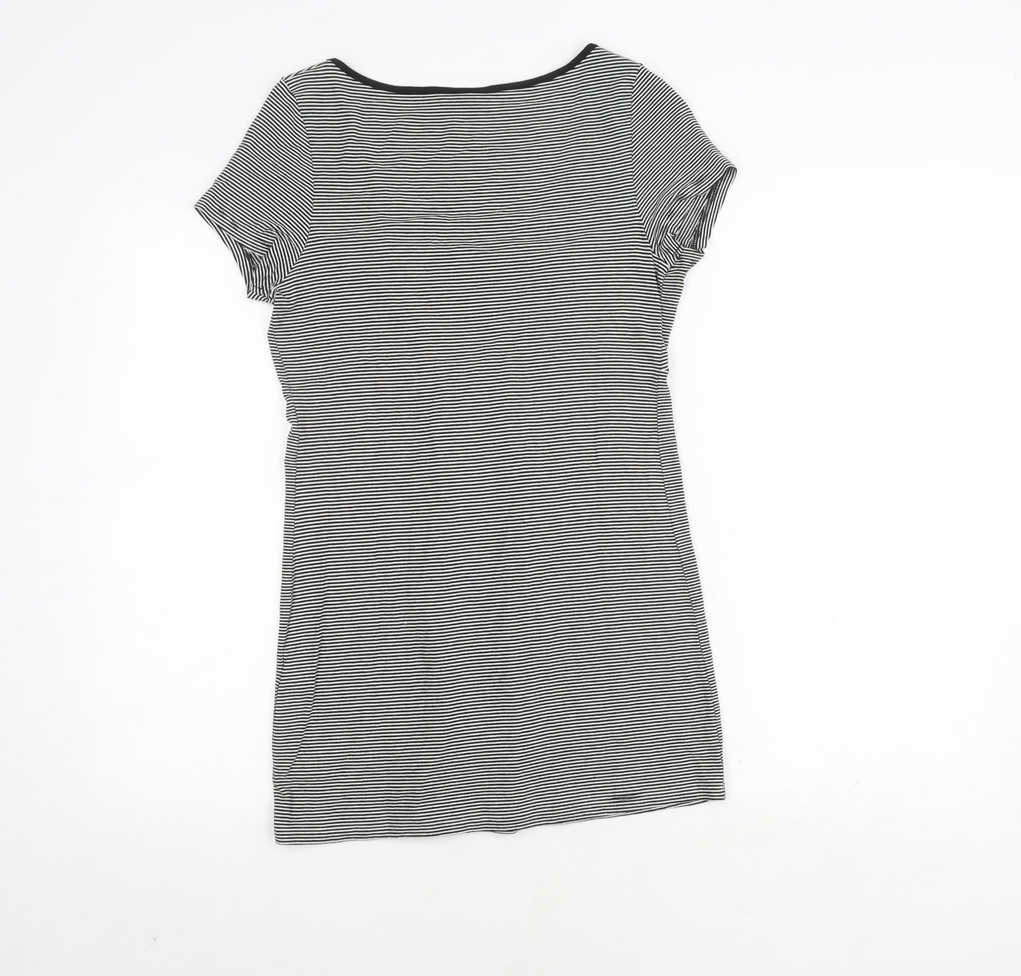 Next Maternity Striped V-Neck Top, Size 8, Black