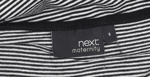 Next Maternity Striped V-Neck Top, Size 8, Black