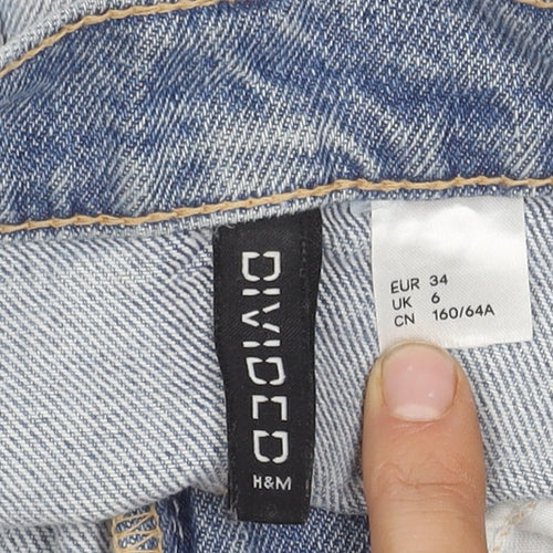 H&M Women's Blue Denim Mini Skirt, Size 6