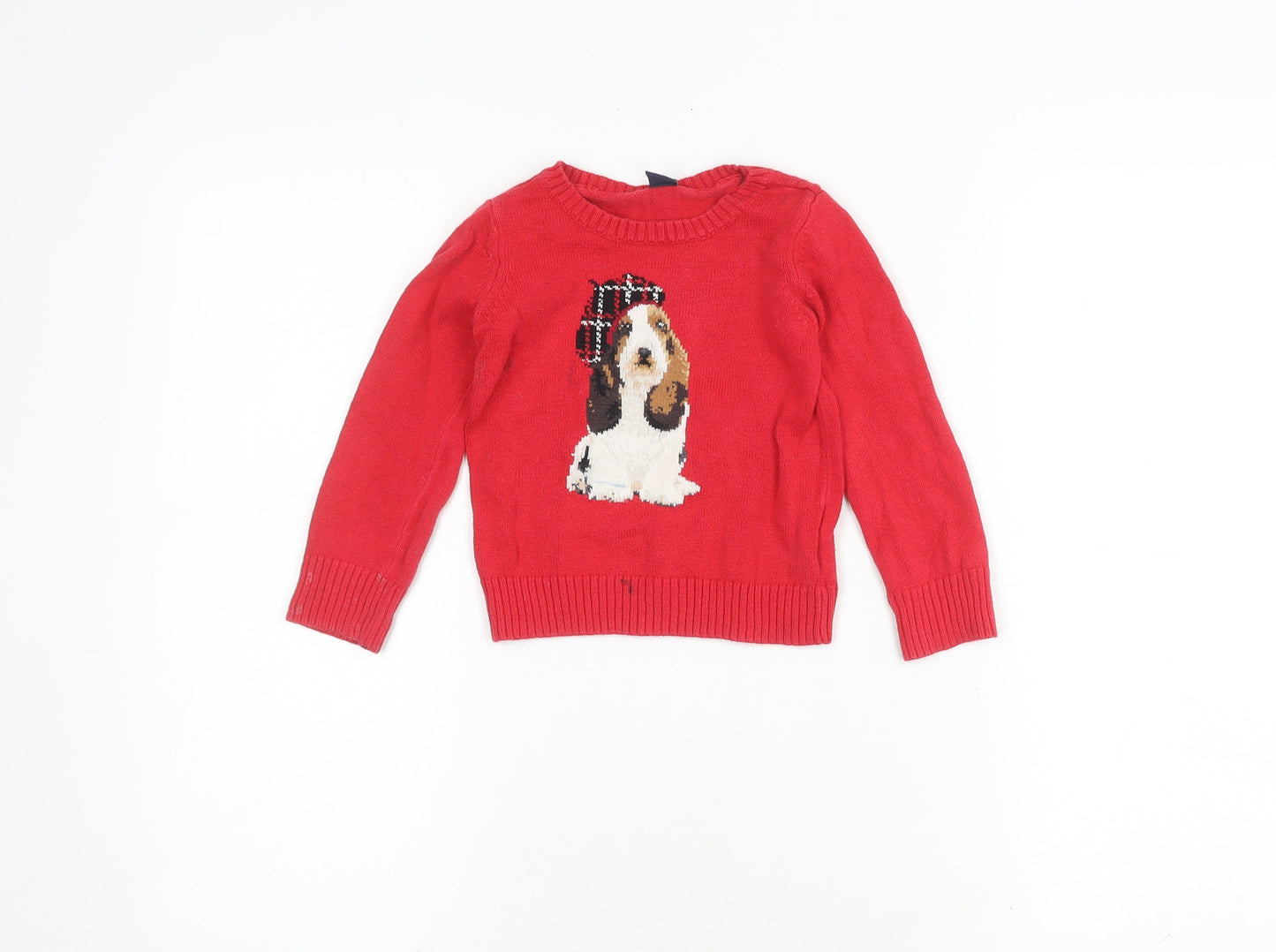 babyGap Girls Red 3 Years Animal Pullover Jumper