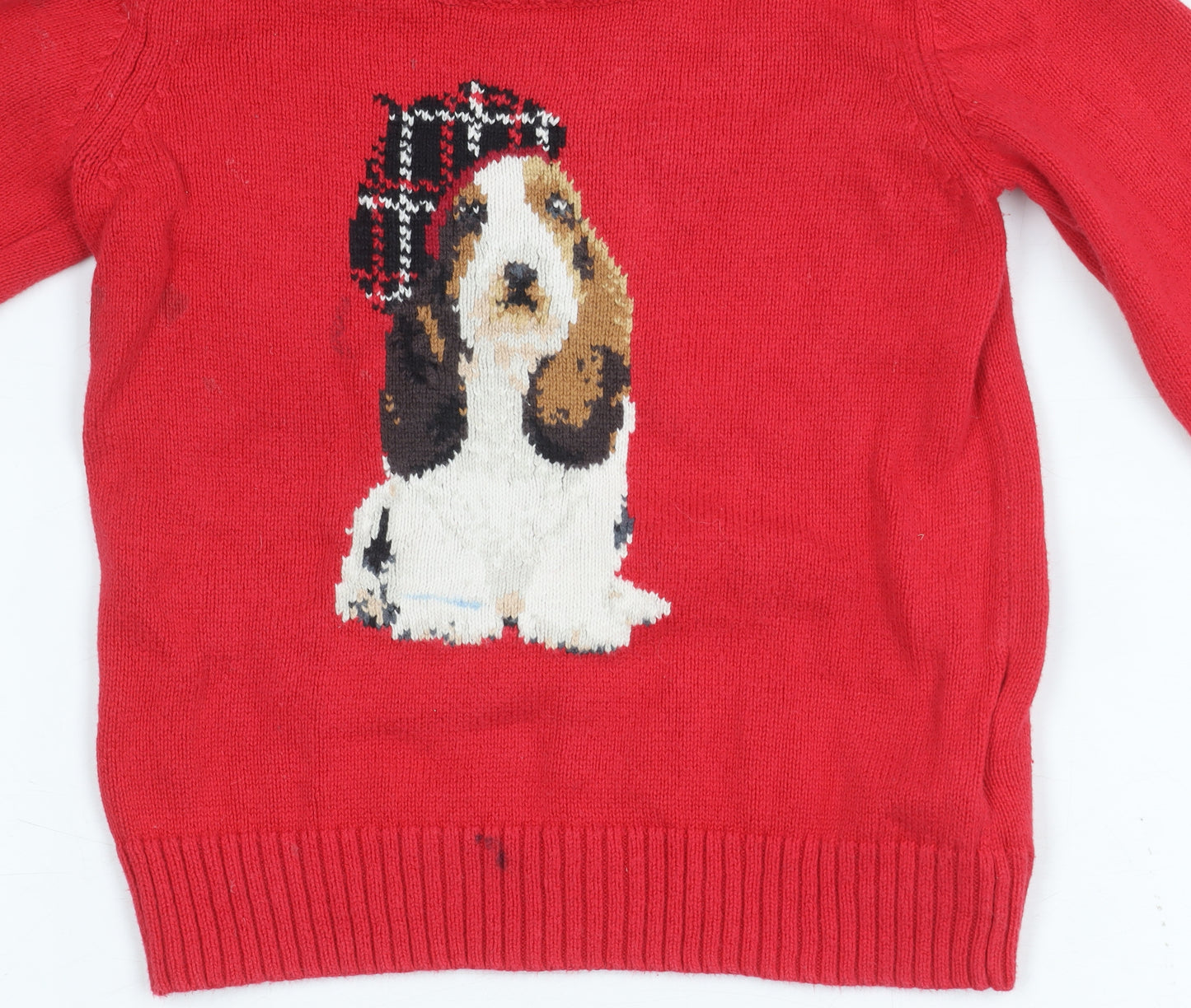 babyGap Girls Red 3 Years Animal Pullover Jumper