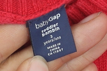 babyGap Girls Red 3 Years Animal Pullover Jumper