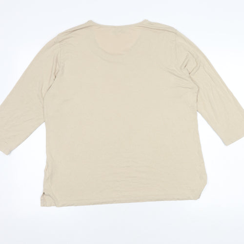 Gelco Women's Beige Top, Size 16, Classic 3/4 Sleeve