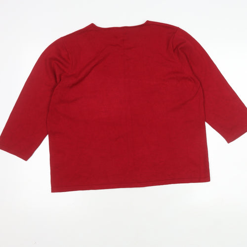 Eastex Red Women's Jumper, Size 18, Sequin Accent