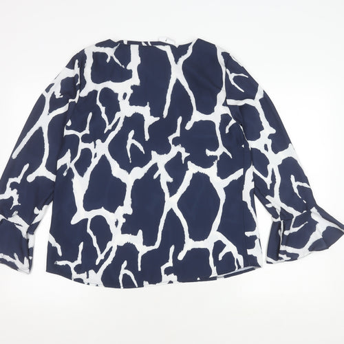 Wallis Women's Blue Animal Print Blouse, Size 12, NWT