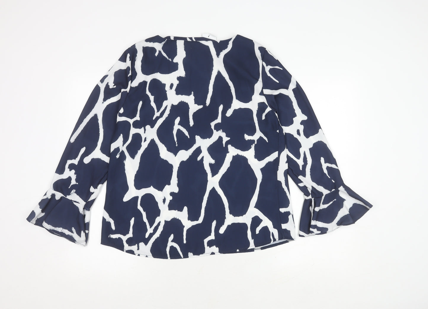 Wallis Women's Blue Animal Print Blouse, Size 12, NWT