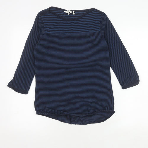 FatFace Women's Blue Striped T-Shirt Size 8