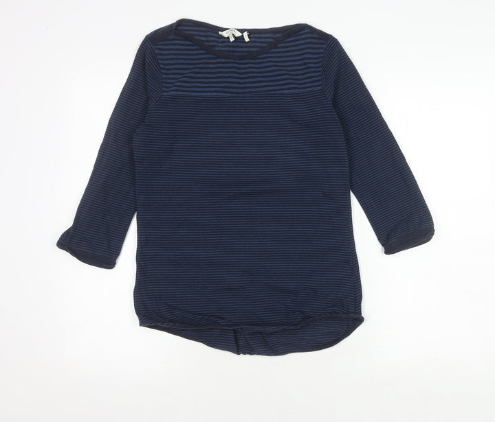 FatFace Women's Blue Striped T-Shirt Size 8