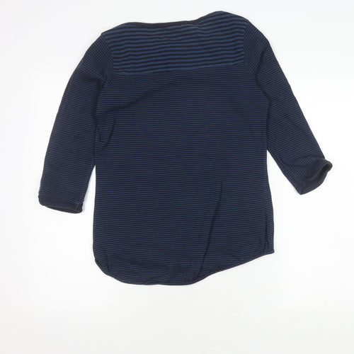 FatFace Women's Blue Striped T-Shirt Size 8