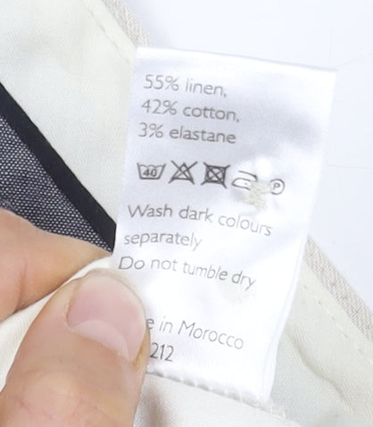 John Lewis Men's White Linen Blend Trousers 38S