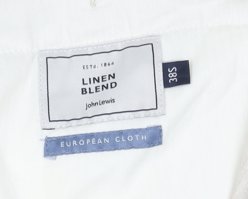 John Lewis Men's White Linen Blend Trousers 38S