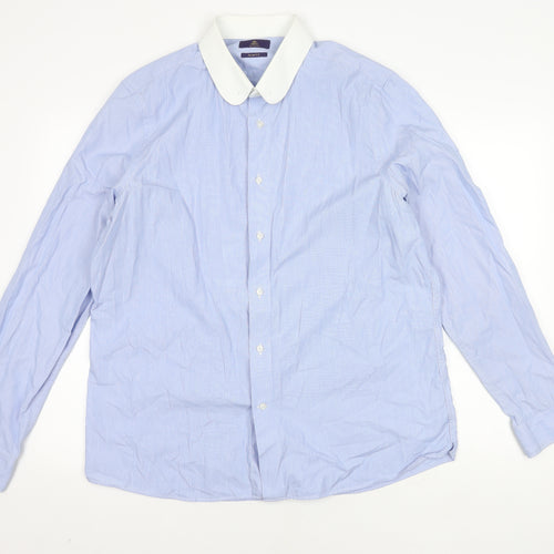 Next Men's Blue Slim Fit Long Sleeve Shirt