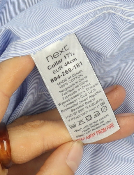 Next Men's Blue Slim Fit Long Sleeve Shirt