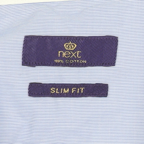 Next Men's Blue Slim Fit Long Sleeve Shirt
